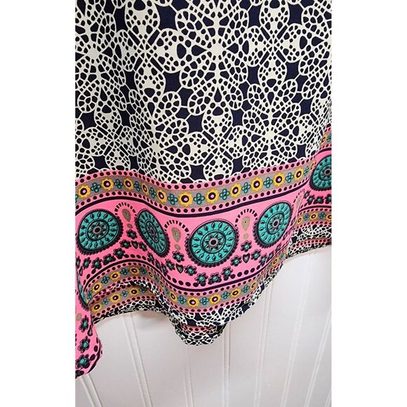 Moa Moa Bohemian Style Womens Blouse With Intricate Vibrant Print - Picture 2 of 8